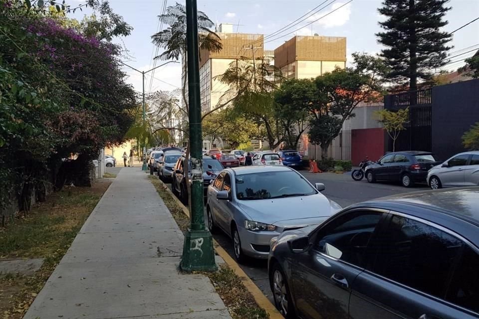 Las jardineras entre Copilco y Calle Odontología lucen vacías.