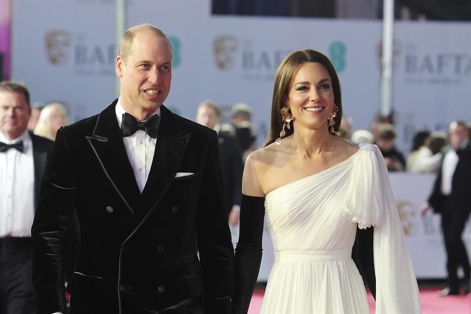 El Príncipe Guillermo y Kate Middleton no asistirán a la gala anual de los BAFTA 2025; se espera mensaje en video del heredero al trono.