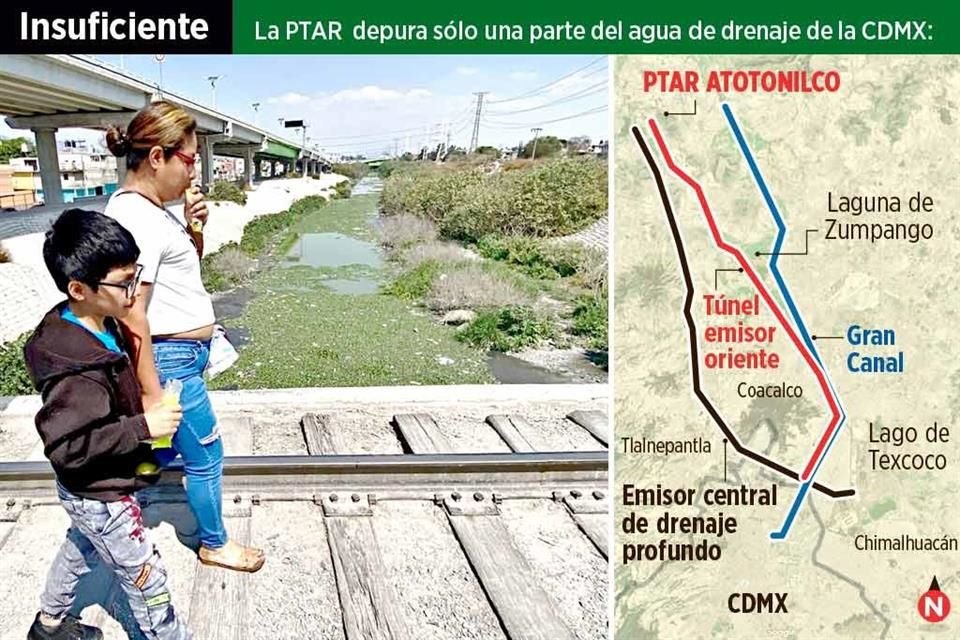 La PTAR depura sólo una parte del agua de drenaje de la CDMX.