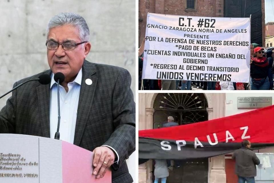 Mientras el SNTE pacta 2.5 millones de afiliaciones a Morena, maestros en diversas entidades protestan por falta de pagos, normalización de plazas, abusos laborales y falta de pagos de becas.