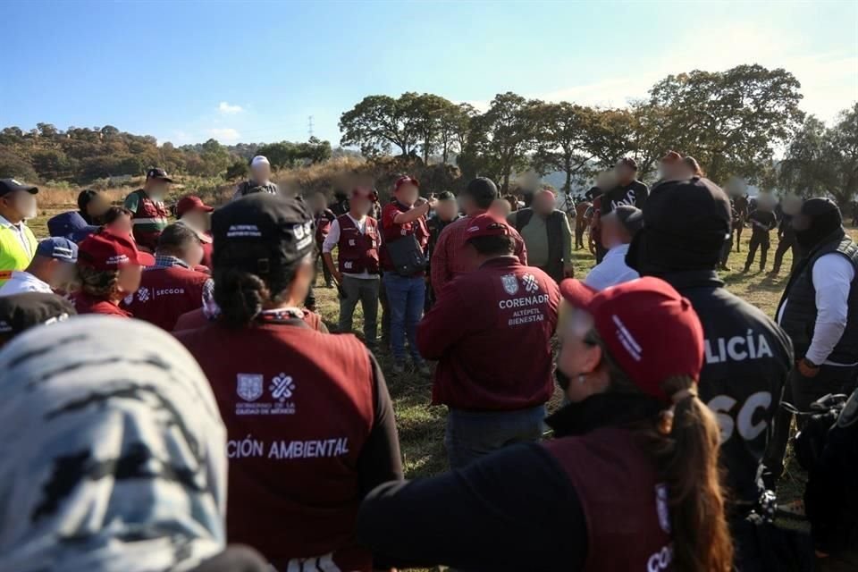 Durante el retiro de asentamientos estuvieron presentes elementos de la SSC, Corenadr y Sedema.