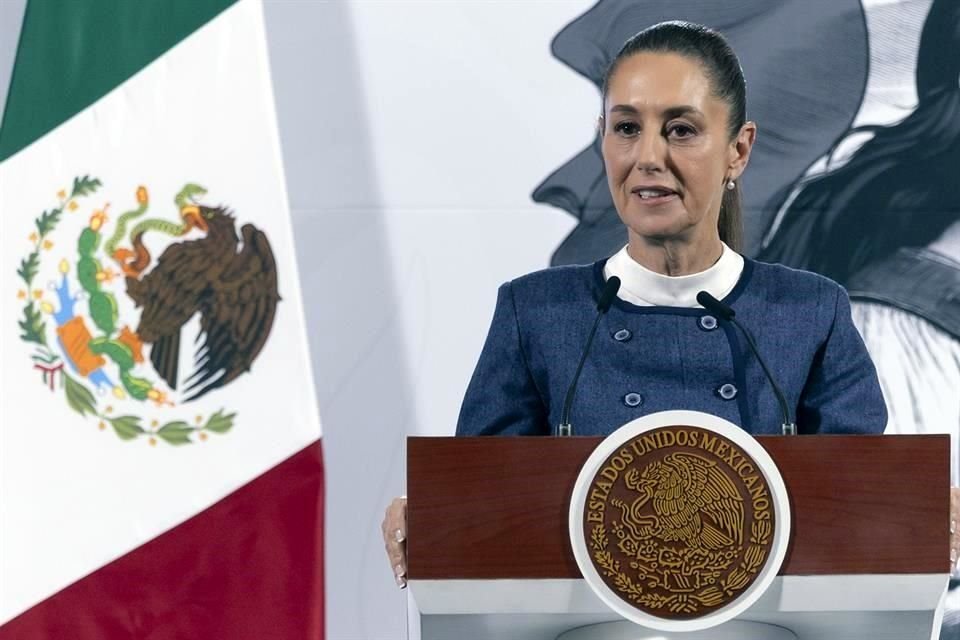 La Presidenta en su conferencia de este miércoles en Palacio Nacional.