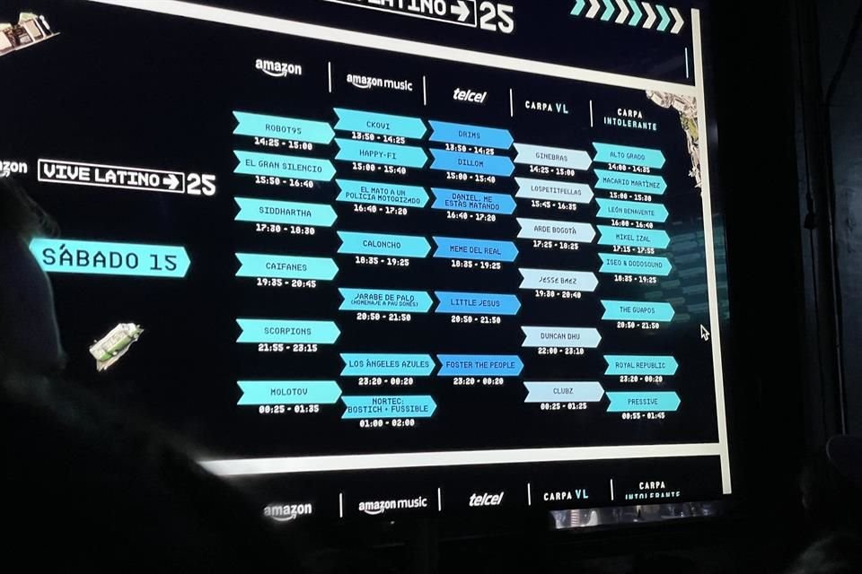 Los horarios oficiales fueron anunciados la noche de este jueves con una presentación de Los K'Comxtles, el grupo liderado por Rubén Albarrán.