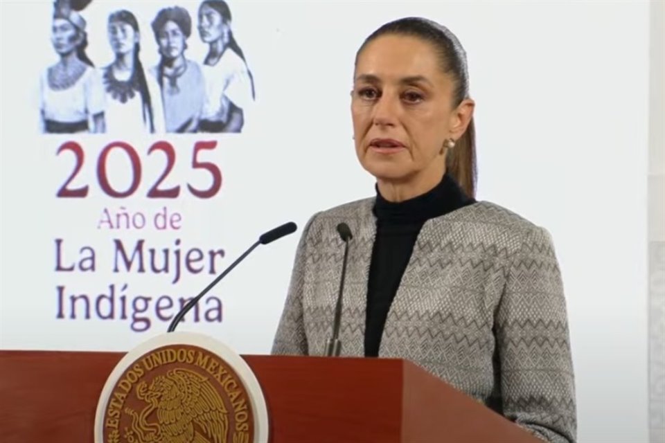 Claudia Sheinbaum, Presidenta de México, en conferencia desde Palacio Nacional.