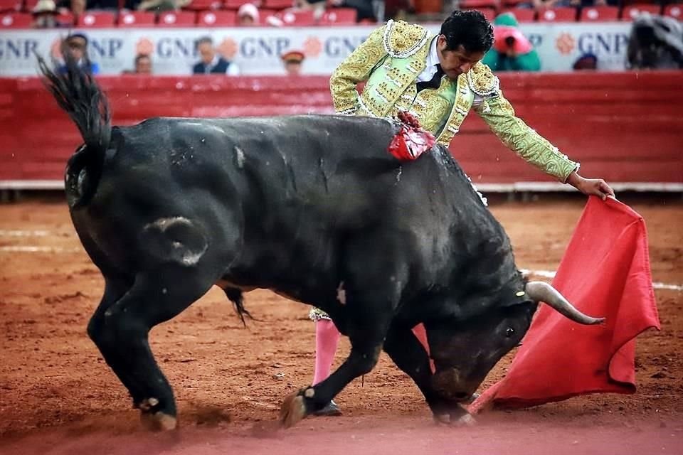 El toro 'Majadero' fue todo un escoyo para la espada del matador Angelino de Arriaga, quien se fue sin victorias.