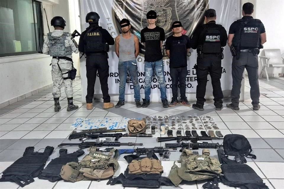 El Gabinete de Seguridad notificó la detención de tres integrantes de la célula criminal 'Los Rusos' en Acapulco, Guerrero, relacionados con hechos violentos en el puerto.