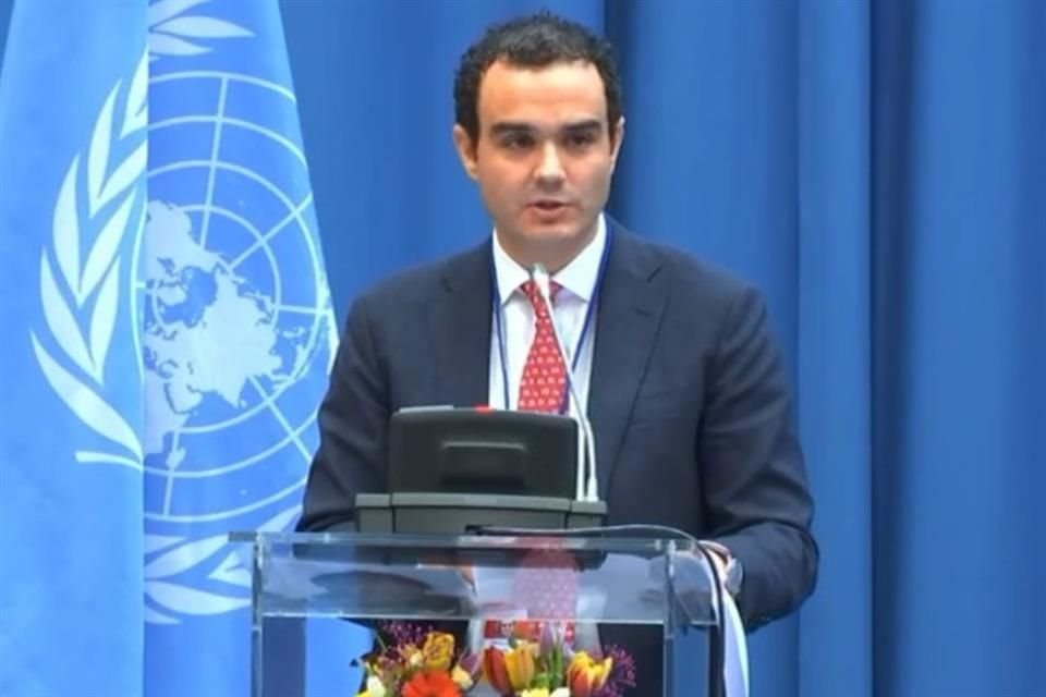 Cart Weiland, alto funcionario del Buró de Narcóticos Internacionales y Aplicación de la Ley del Departamento de Estado, hablo sobre México durante un evento en la ONU.