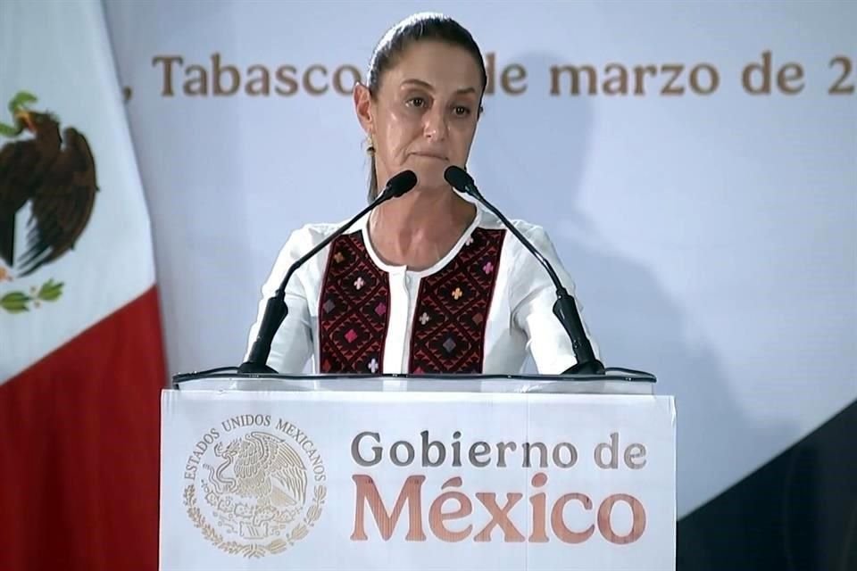 Claudia Sheinbaum, Presidenta de la República, en el arranque de obras del programa Vivienda para el Bienestar, en Huimanguillo, Tabasco.