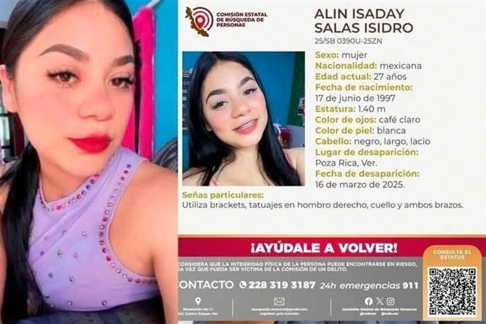 Desde el domingo pasado se desconoce el paradero de la Alin Isaday.