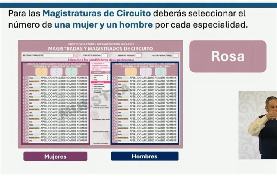 Boleta para la elección de Magistrados de Circuito.