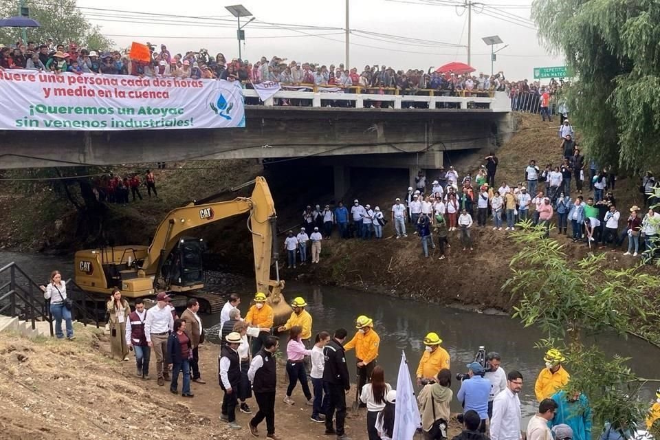 Durante el Día Mundial del Agua, la Presidenta Sheinbaum encabezó el arranque del proyecto de saneamiento del río Atoyac, en Tlaxcala.