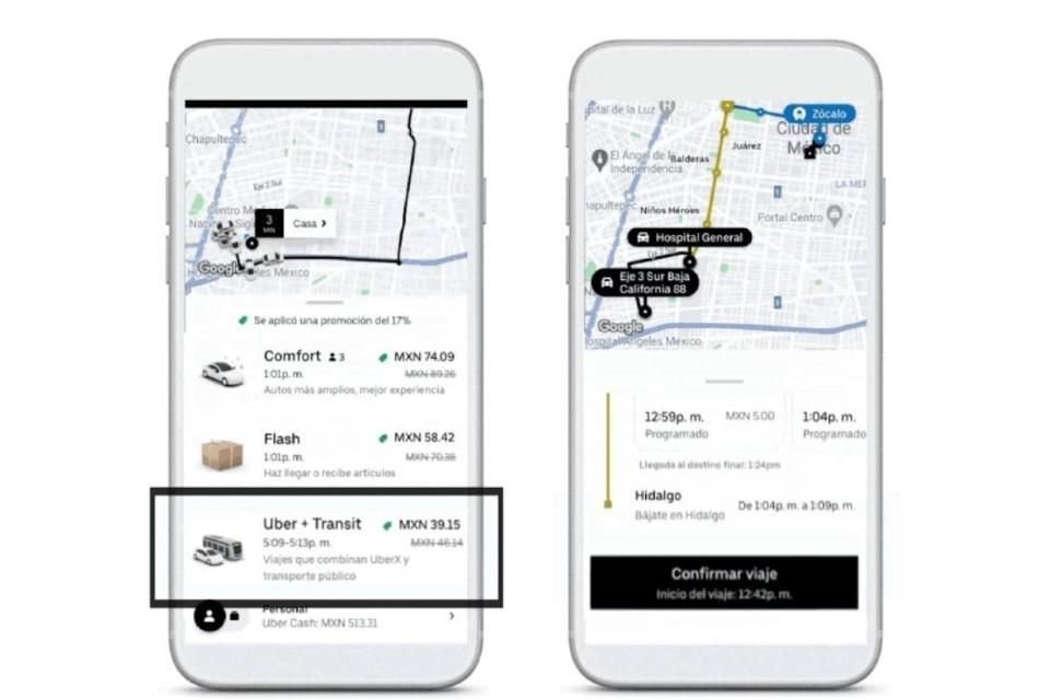 Uber + Transit permitirá combinar modos de movilidad para promover el cuidado al medio ambiente y ahorro económico