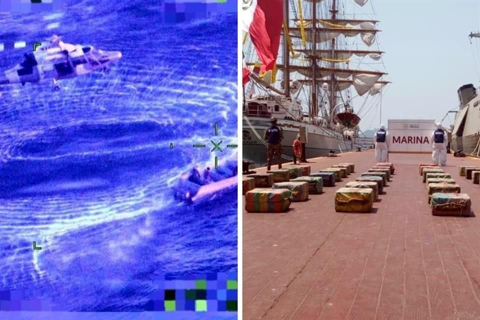 En un golpe al narcotráfico, en un operativo comandado por Semar, se logró incautar 1.8 toneladas de cocaína frente a costas de Guerrero y se detuvo a cinco personas.