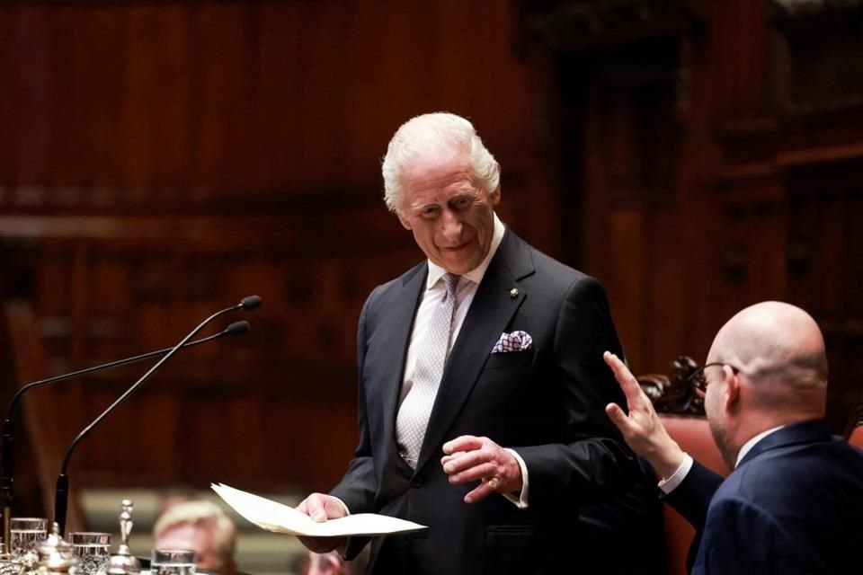El rey Carlos III da un discurso ante el Parlamento Italiano en Roma, el 9 de abril del 2025.