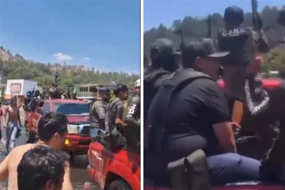 Los sicarios del CJNG desfilaron por la vía San José-Huajúmbaro, la cual conecta a esta última comunidad con Bocaneo, en el oriente de Michoacán.