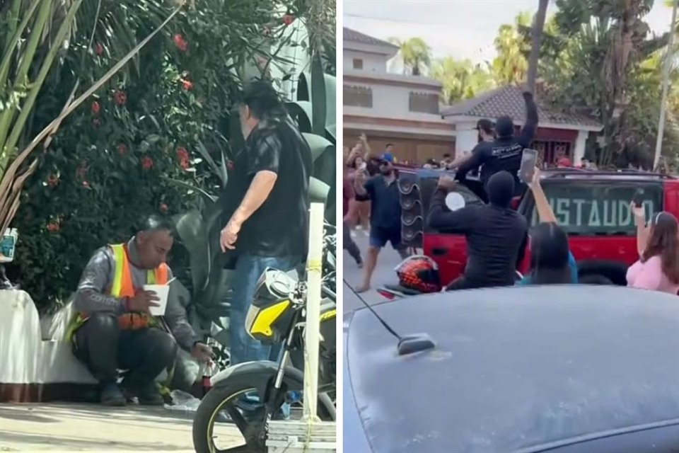 Habitantes de Mazatlán protestaron afuera de domicilio de extranjero que corrió a obrero que comía en una banqueta afuera de su propiedad.