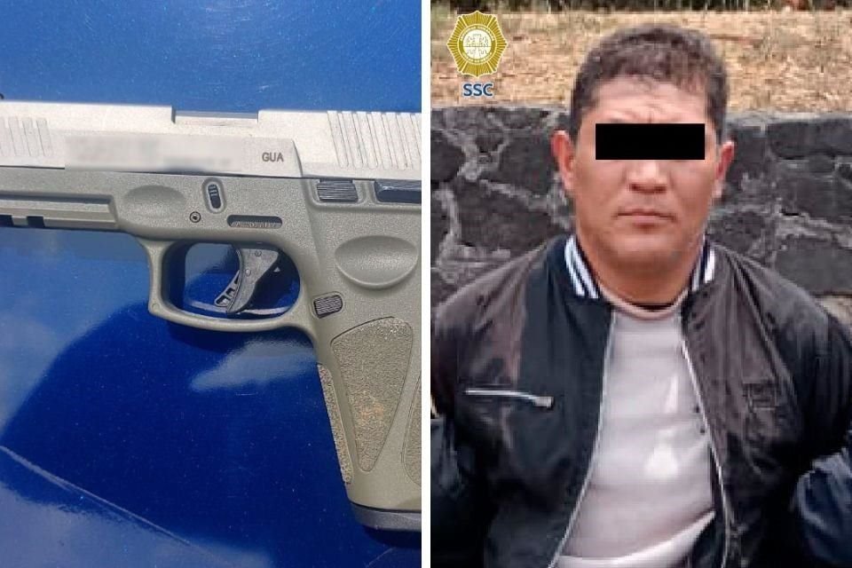 'Los oficiales detuvieron a uno de los posibles agresores metros adelante a quien, tras realizarle una revisión, le aseguraron un arma de fuego corta', informaron.