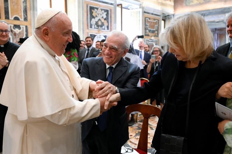 Martin Scorsese durante una visita al Papa Francisco.