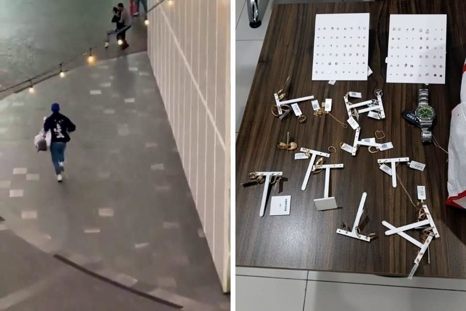 Two people were arrested for robbing a jewelry store in the Town Square shopping center in the municipality of Metepec, Edomex.