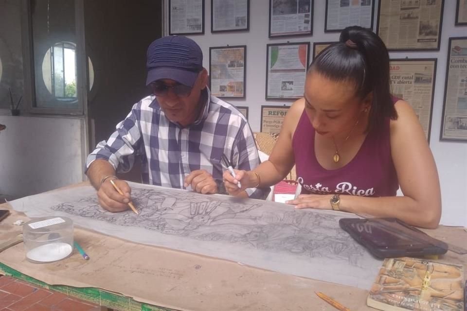 Los artistas capitalinos iniciaron con los trabajos de bocetaje antes de emprender el viaje a Costa Rica.