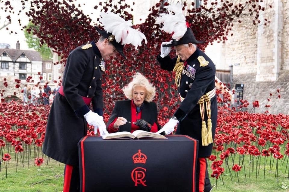 La Torre de Londres se adornó con una avalancha de amapolas de cerámica como parte de las conmemoraciones británicas del 80º aniversario del Día de la Victoria en Europa.