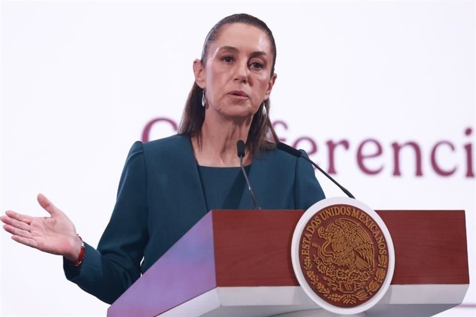La Presidenta Sheinbaum durante su conferencia matutina de este 19 de mayo.