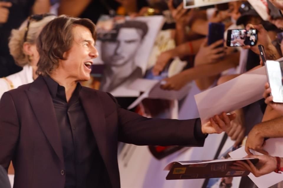El actor no dejó de sonreir durante toda la premier.