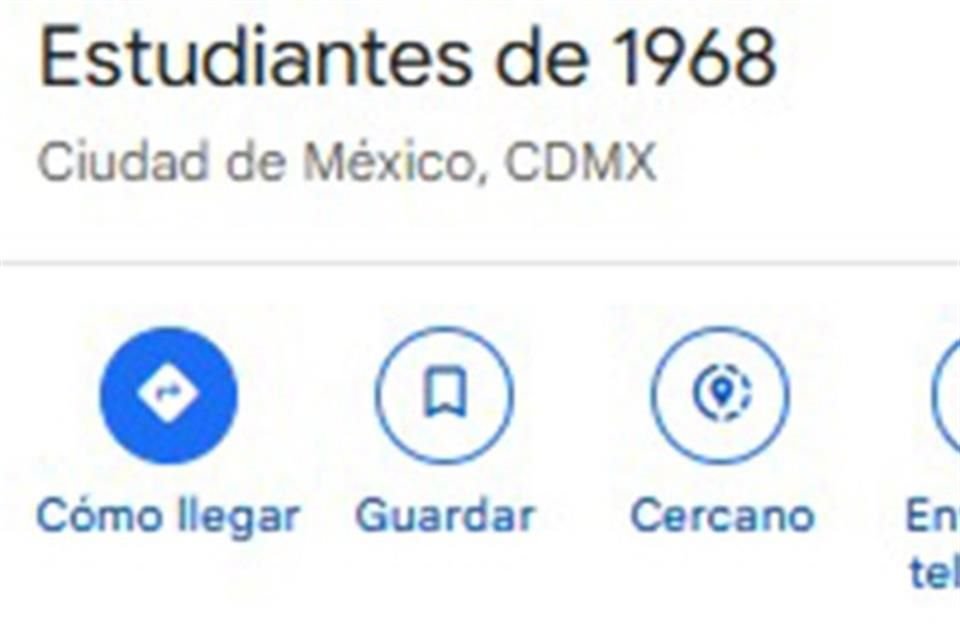 La Nueva Díaz Ordaz ya aparece como Estudiantes de 1968 en el buscador.