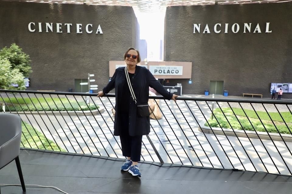 La polaca de 76 años, de visita en CDMX, este martes recibió la Medalla Cineteca Nacional.