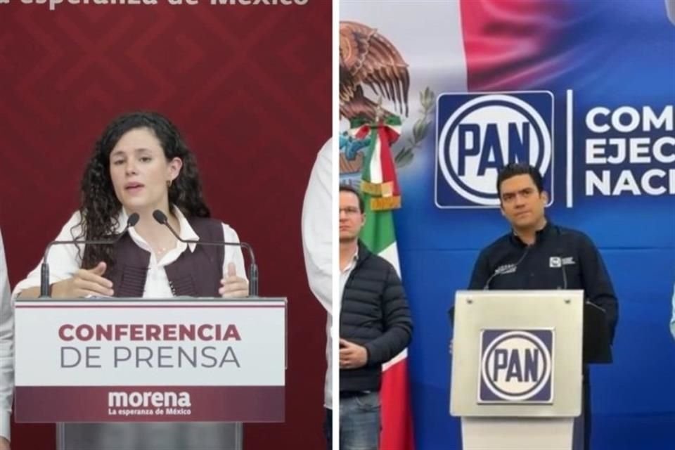 Luisa Alcalde, líder nacional de Morena, y Jorge Romero, dirigente nacional del PAN.