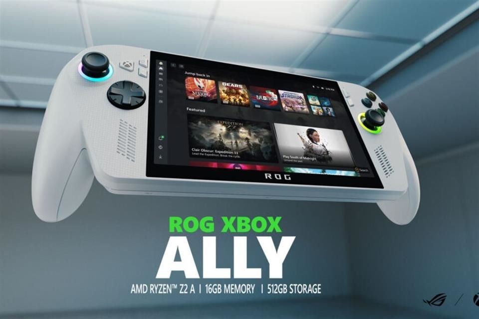 ROG Xbox Ally integra un procesador AMD Ryzen Z1 A, 16 GB de RAM y 512 GB de almacenamiento SSD.