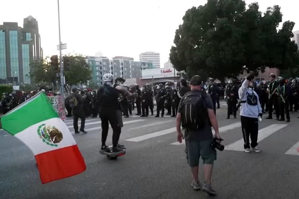 The Los Angeles Police Department deployed officers throughout the city to prevent protesters from accessing government buildings downtown.