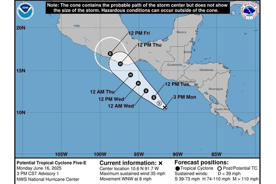 El ciclón tropical se convertiría en huracán mañana e impactaría el jueves.