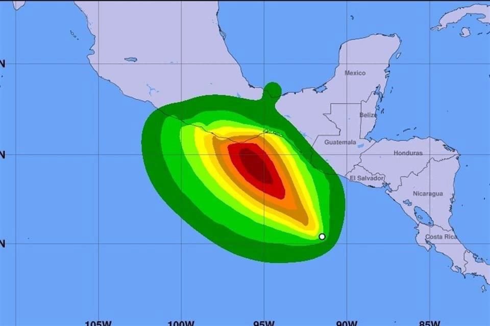 El Centro Nacional de Huracanes de EU proyectó las posibles lluvias que ocasionará el temporal.