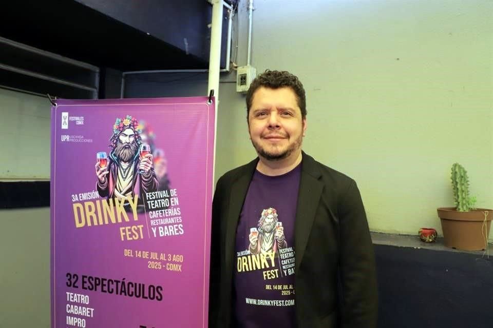 Edgar Uscanga, fundador y director del Drinky Fest, que este año tendrá actividades del 14 de julio al 3 de agosto.