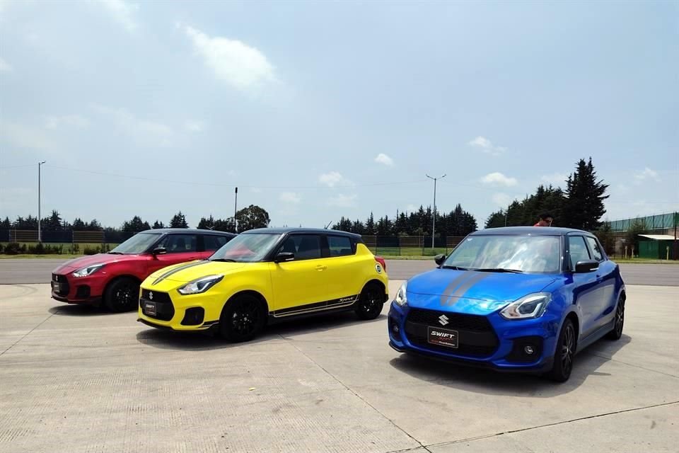 Swift Sport Final Edition pesa 970 kg y estará disponible en colores Rojo Vulcano, Amarillo Rally y Azul Infinito.