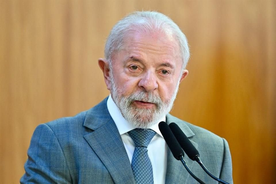 El Presidente de brasil durante una conferencia de prensa el 9 de julio del 2025.