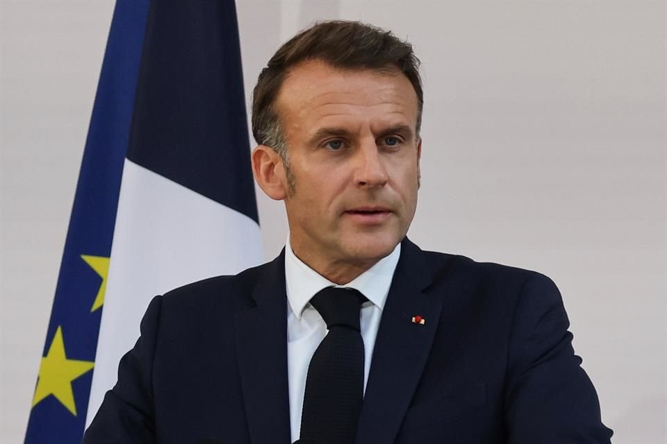 El Presidente francés, Emmanuel Macron, durante una conferencia en París, el 13 de julio del 2025.