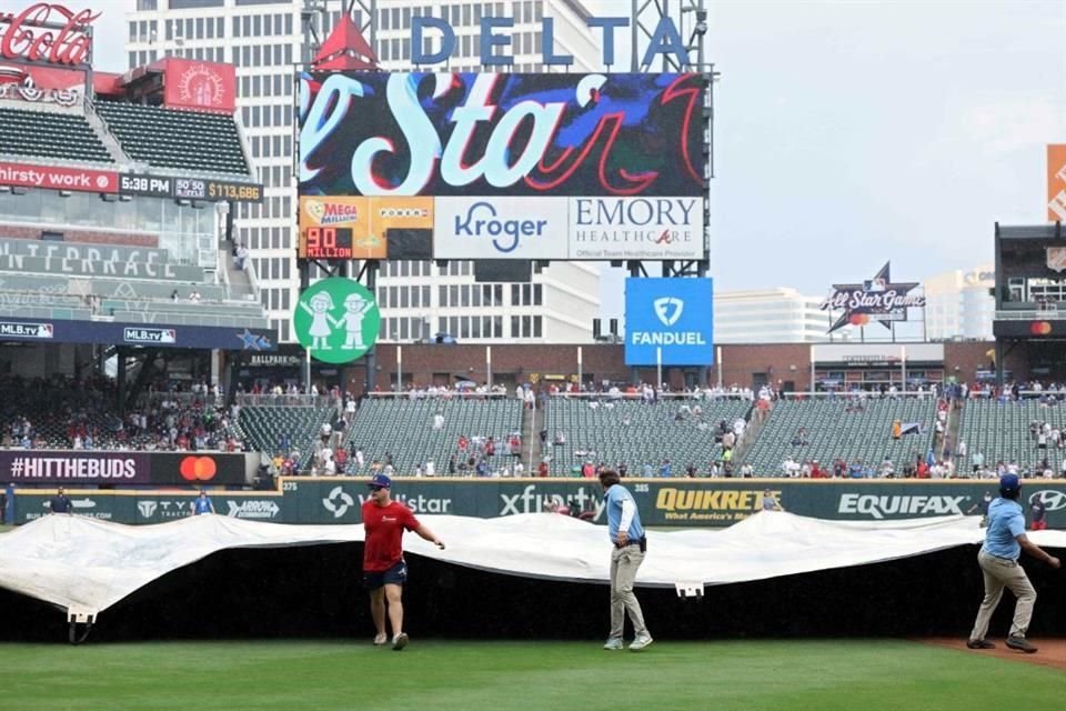 La lluvia quiso hacer de las suyas en Atlanta en la víspera del Juego de Estrellas de la MLB.