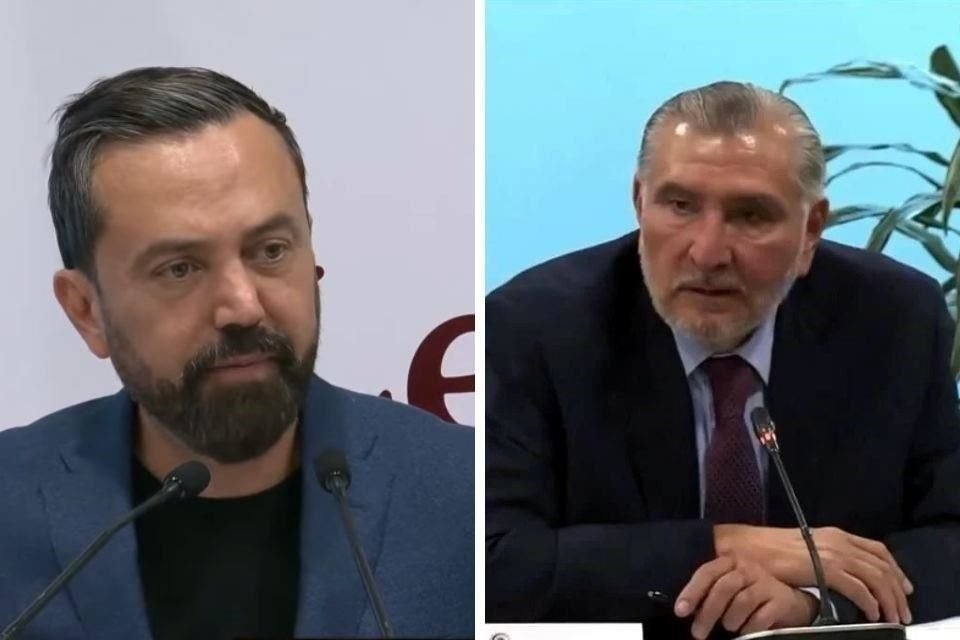 Arturo Ávila, vocero de morenistas en San Lázaro (izquierda), defendió a Adán Augusto López, senador de su bancada, ante los señalamientos de posibles narconexcos con 'La Barredora', en Tabasco