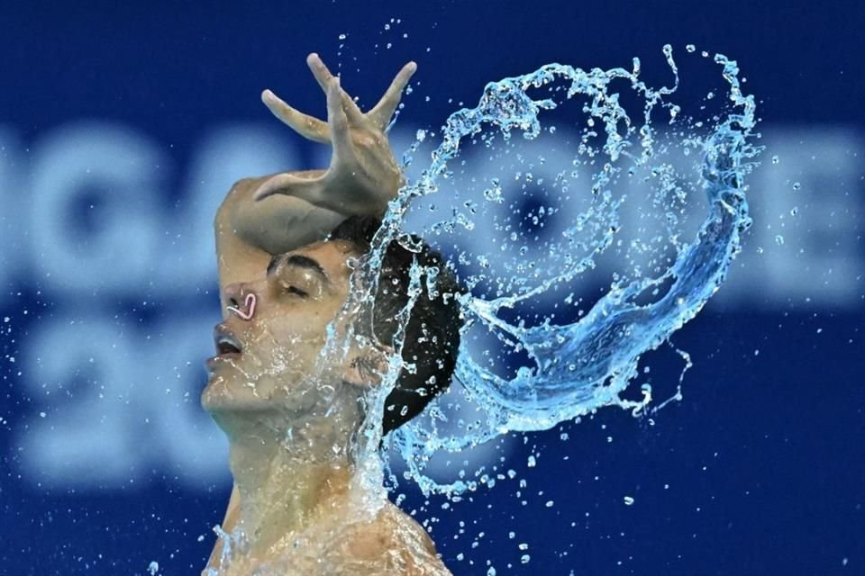 Villalobos en acción durante su prueba en Singapur.