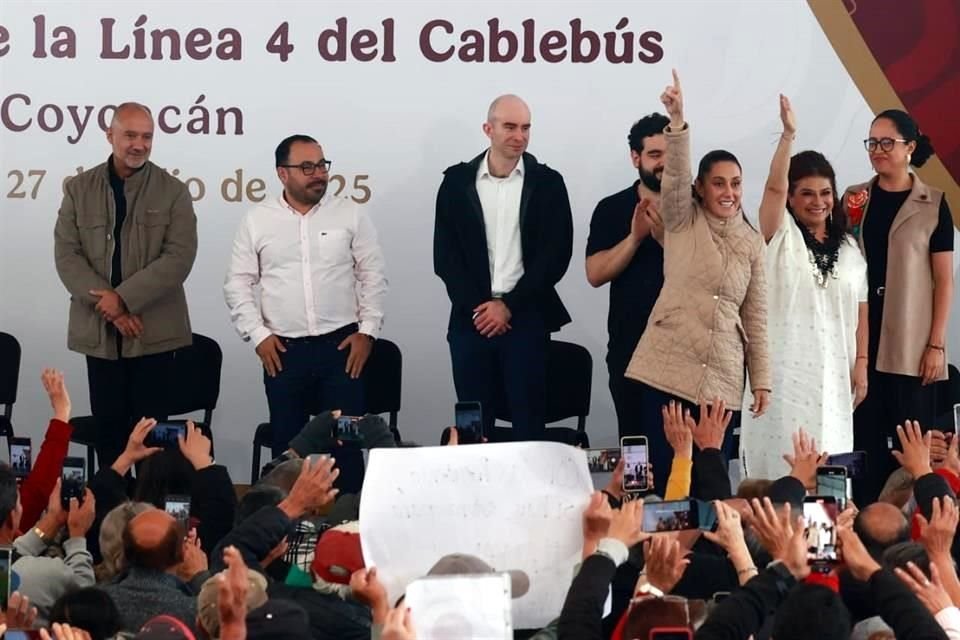 La Presidenta en Tlalpan, en el anuncio de la Línea 4 del Cablebús, que irá de esa Alcaldía a Coyoacán.