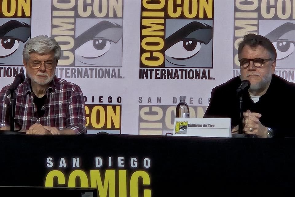 George Lucas y Guillermo del Toro compartieron escenario en la Comic-Con de San Diego para presentar el Lucas Museum of Narrative Art.