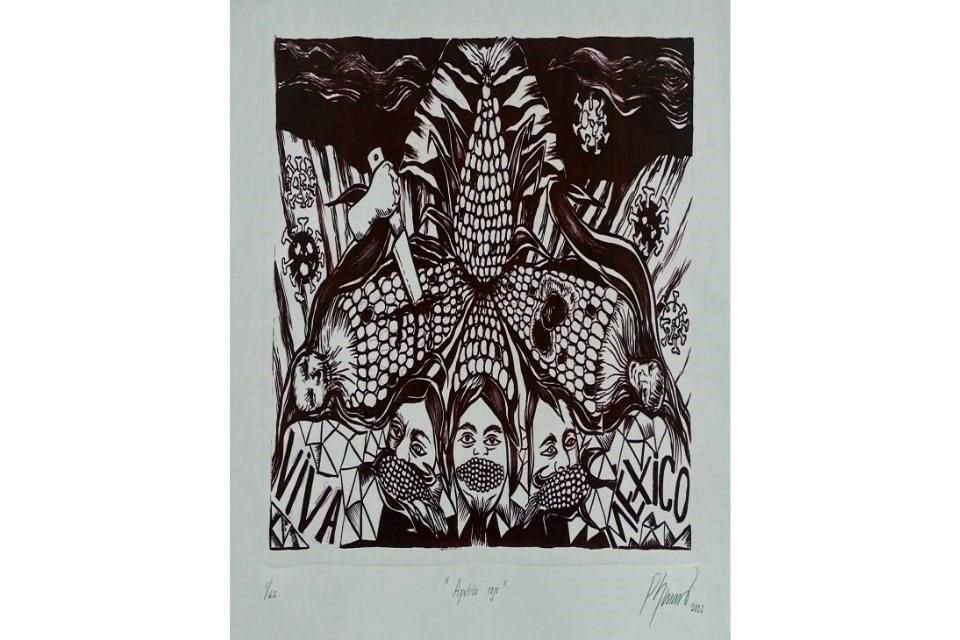 Las obras del proyecto 'Maizal gráfico', como 'Apetito Rojo', de Patricia Soriano, se exhibirán en septiembre en el Centro Cultural Casa Talavera del barrio de La Merced.