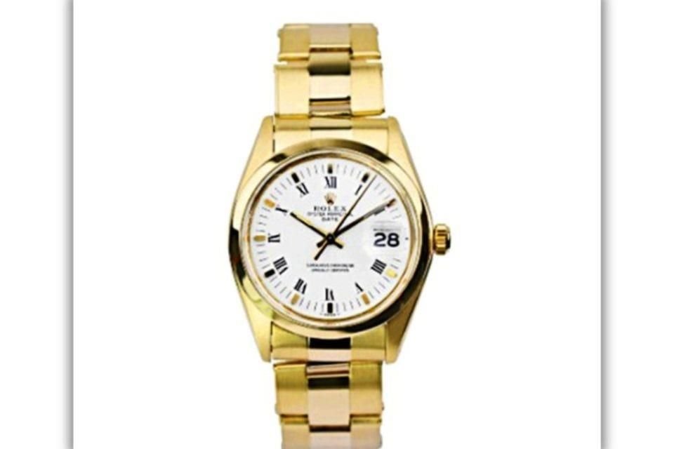 Expertos relojeros coinciden que uno de los artículos que ha presumido en la muñeca tiene las características de un Vintage Buy Rolex Oyster Perpetual Date Gold 34.