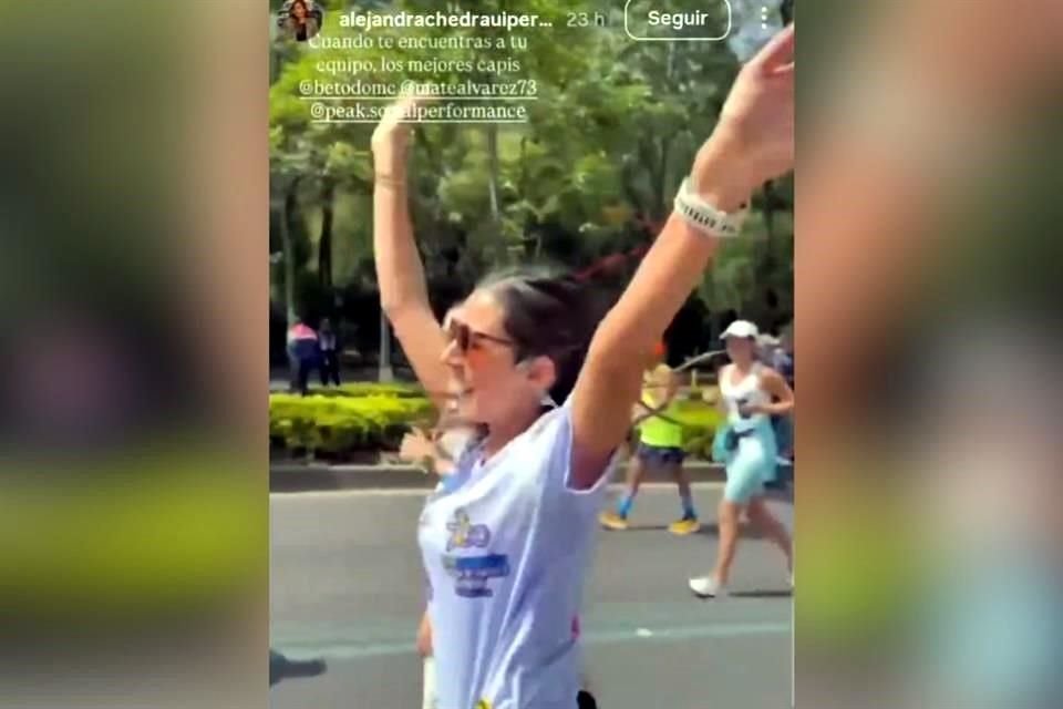 La diputada morenista Alejandra Chedraui publicó en redes historias donde se le ve en el Maratón.