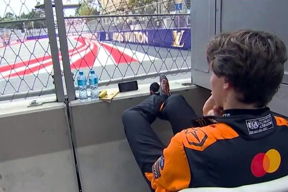 Oscar Piastri tras el incidente que lo dejó fuera de la carrera.