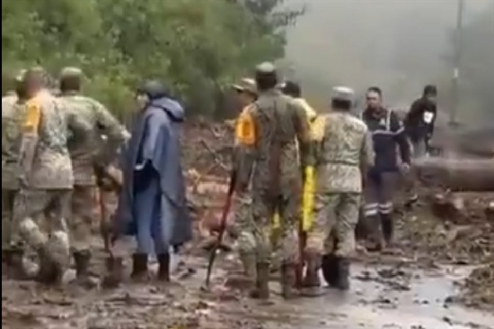 Aspectos de las afectaciones por lluvias en Hidalgo.