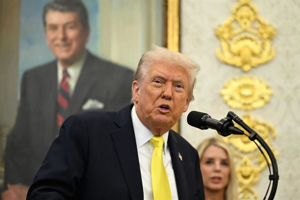 El Presidente Donald Trump durante un evento en la Oficina Oval el 15 de octubre.