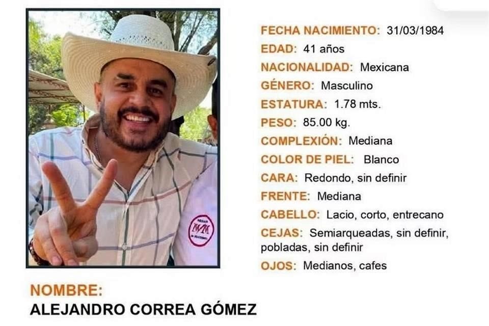 La ficha de búsqueda emitida por la Fiscalía michoacana.